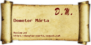 Demeter Márta névjegykártya